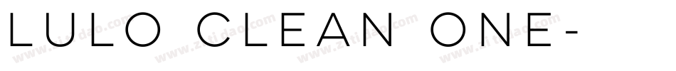 Lulo Clean One字体转换